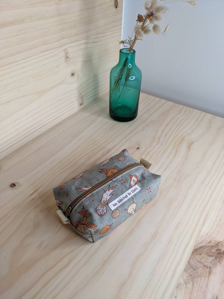 Trousse Chat Astronaute Doré