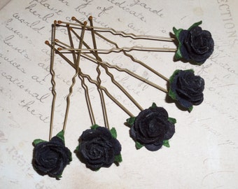 Black Hair Flower Etsy