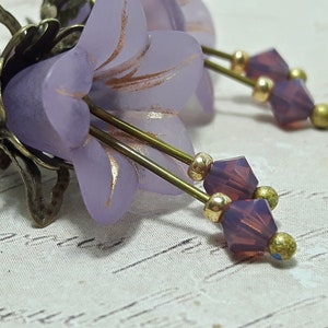 Lilac Flower Hippie Earrings Floral Purple Earrings Bohemian - Etsy