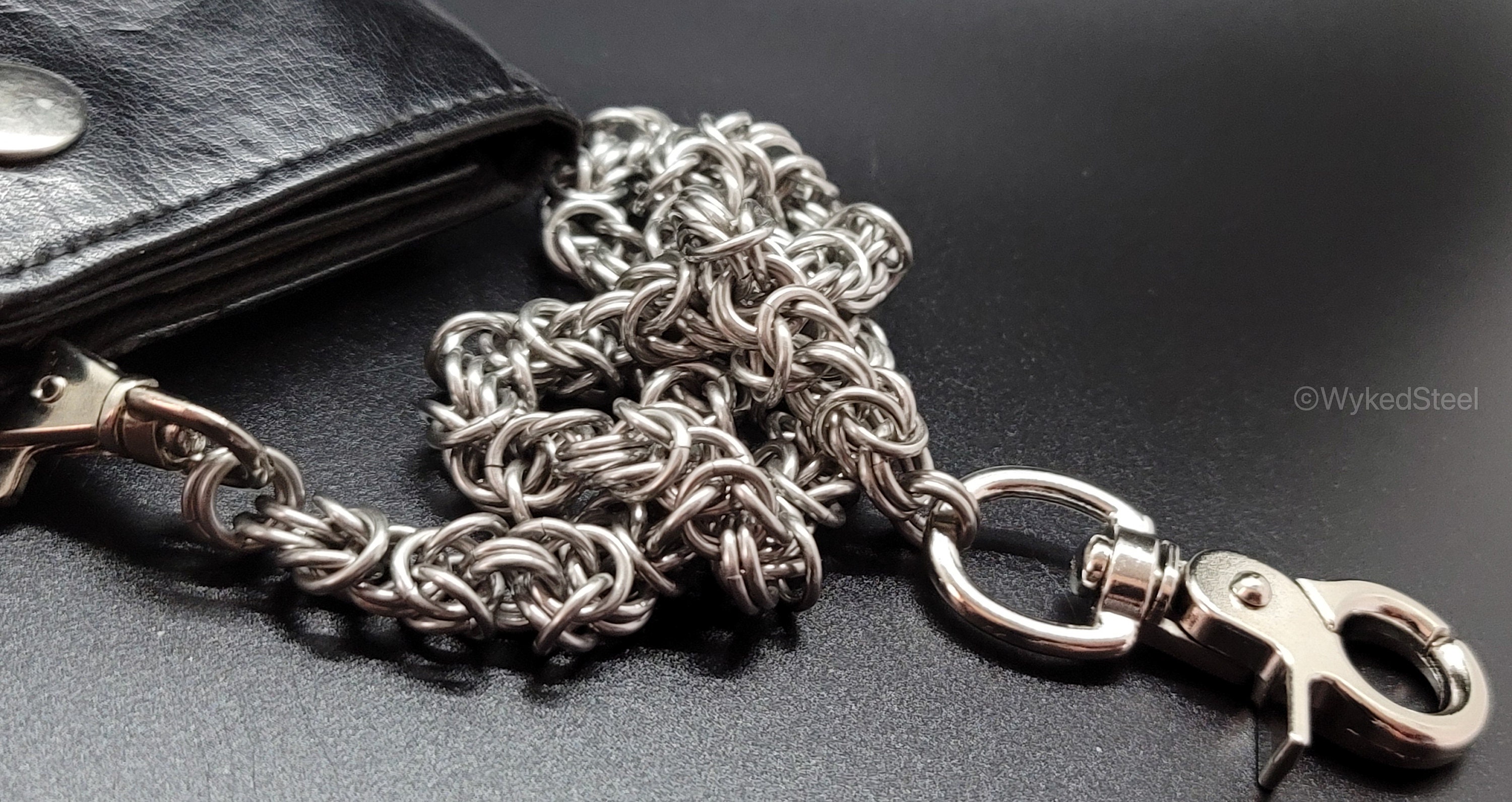 Stainless Steel Byzantine Wallet Chain | Biker Chainmaille Jewelry