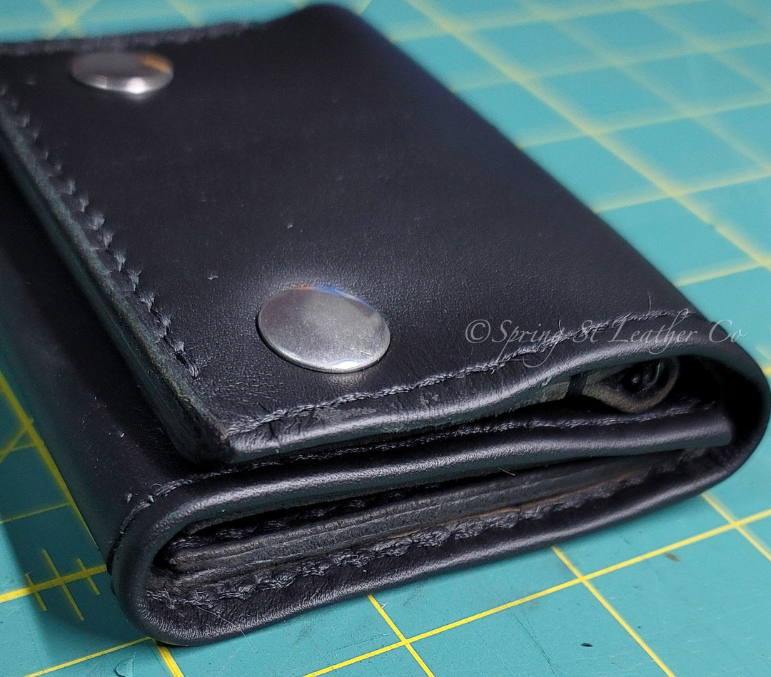 4.5 Inch Trifold Snap Wallet snap Wallet Leather Wallet Etsy