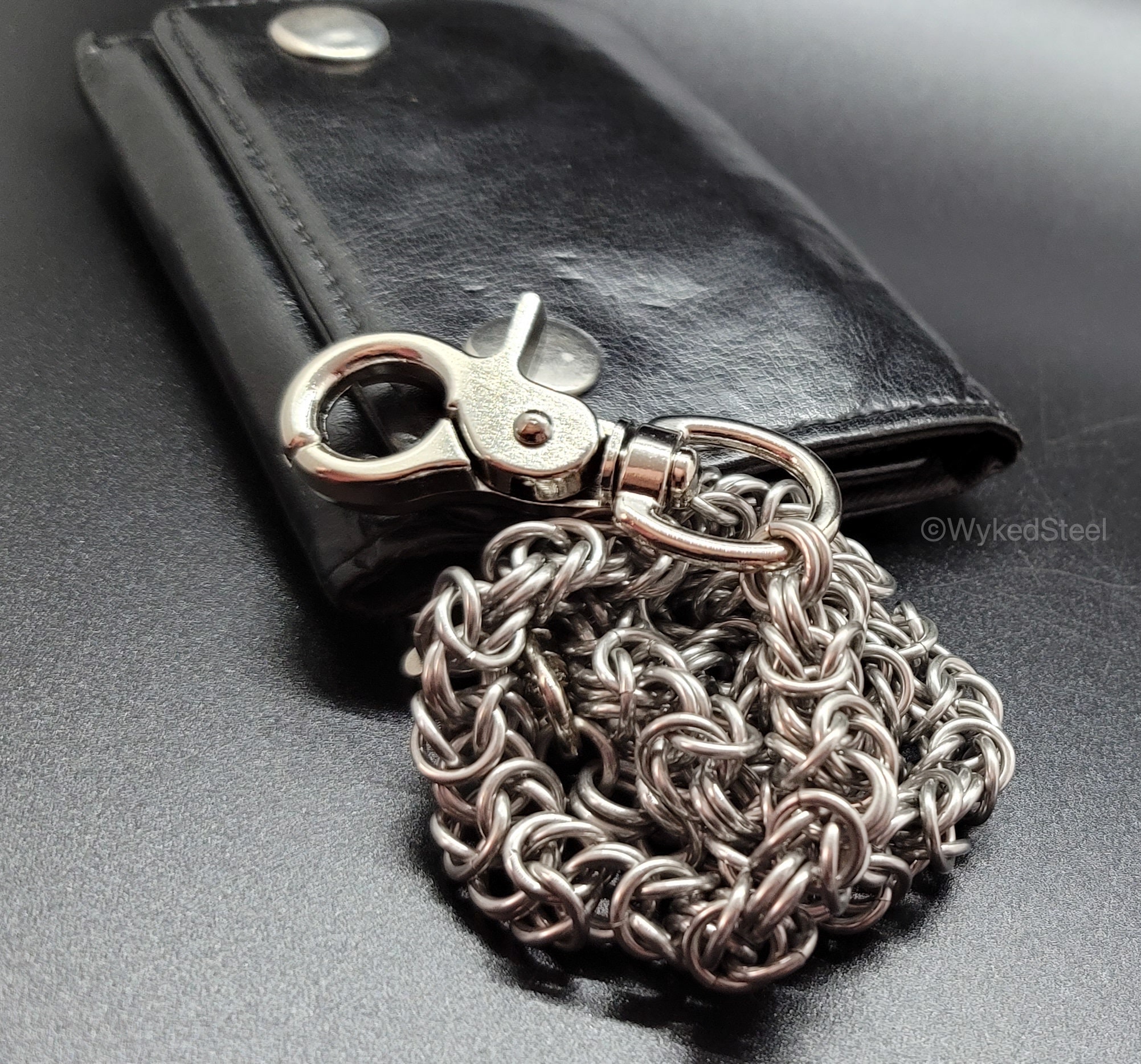 Stainless Steel Byzantine Wallet Chain | Biker Chainmaille Jewelry