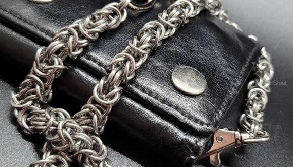 Stainless Steel Byzantine Wallet Chain | Biker Chainmaille Jewelry
