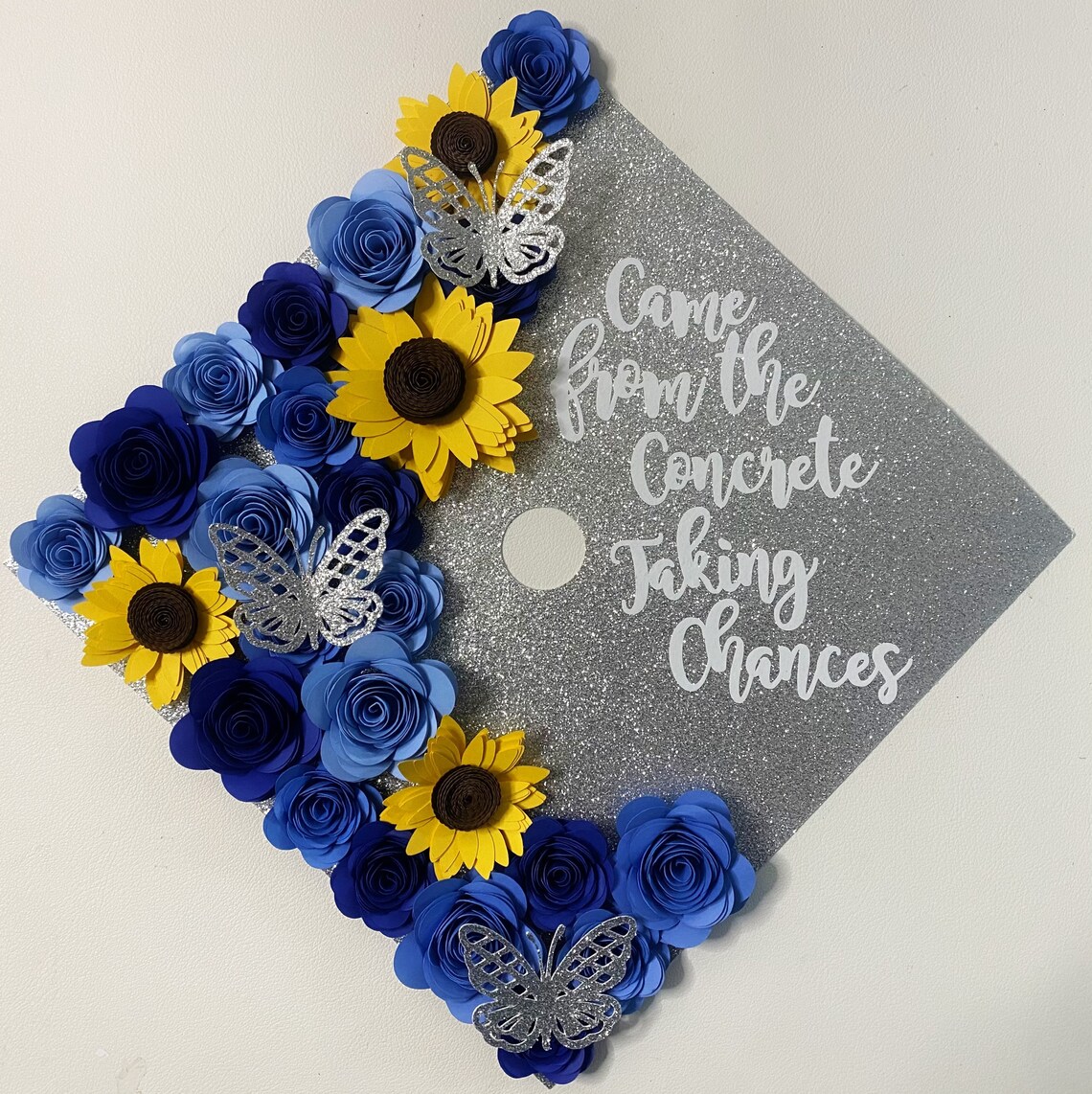 Graduation cap topper with 3D Roses sunflowers and Etsy
