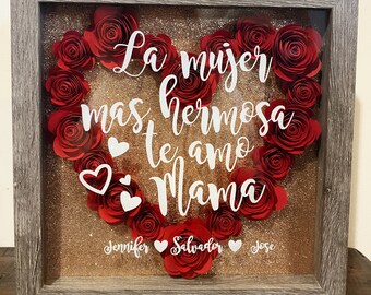 Personalized Shadow box - Paper shadow box - Mothers day gift - Birthday gift - Anniversary gift