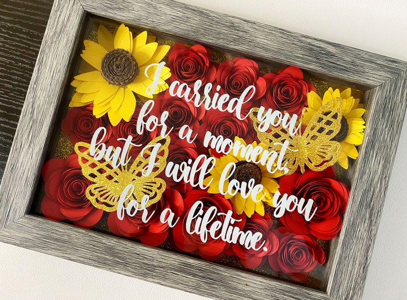 Personalized Shadow Box Paper Flower Shadow Box Gift for Etsy