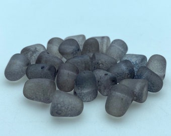 Milchig-graue mattierte Gumdrop-Tschechische Glasperlen (8x10mm) (SCG52)