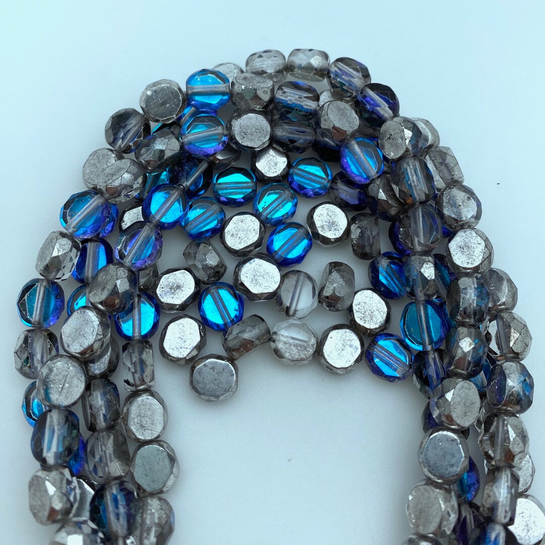 Lot De Perles En Verre Irrisées Et Facettées – Fantaisies Vintage – Années 50