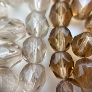 Faceted 5x6mm Brown Czech Glass Barrel Spacer Beads (Available In 2 Options) (BRCG37)
