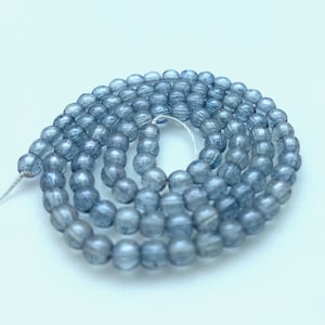 Vintage Air Force Blue Round Czech Glass Beads (4mm) (BCG113)