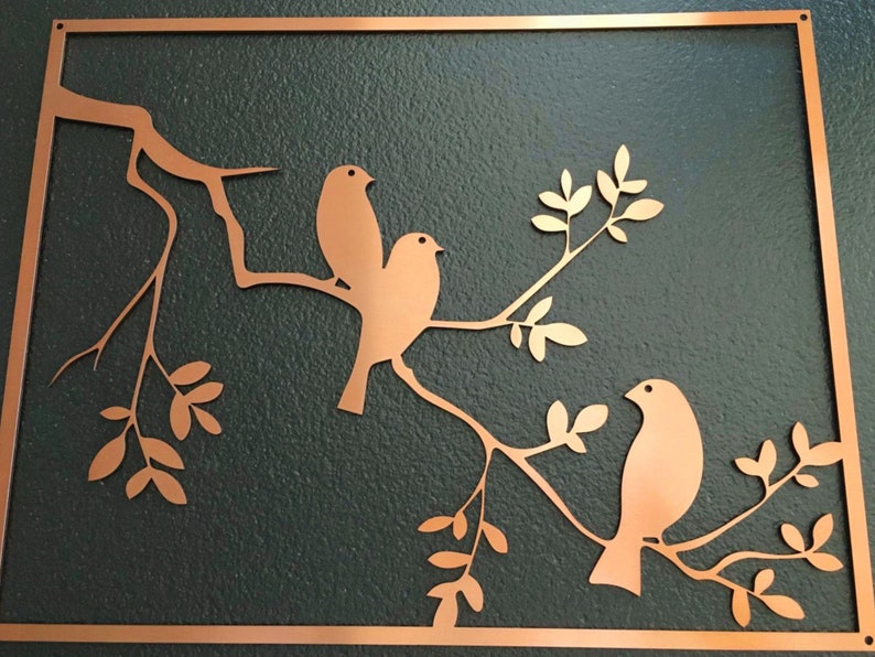 Metal Wall Art Birds on a Branch | Etsy