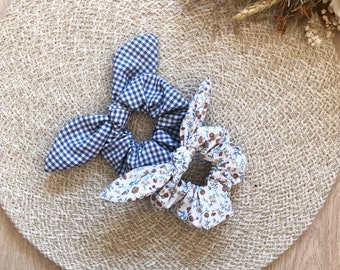 Coletero Nantes - Coleteros de tela con lazo hechos a mano - Scrunchies - Handmade scrunchies