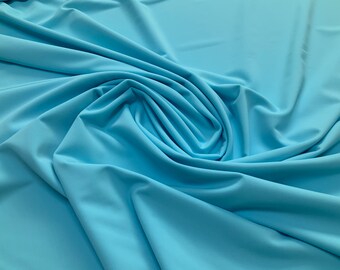 Miękki, jasnoniebieski, rozciągliwy w 4 kierunkach kostium kąpielowy, bikini, materiał do ćwiczeń, odporny na chlor, cięty na długość 1/2 jarda