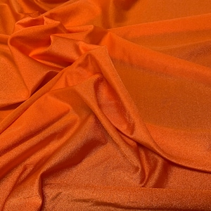 Bikini de maillot de bain orange en tissu brillant, tankini, vêtements de plage, maillots de bain, tissu extensible d&#39;entraînement coupé à longueur de 1/2 mètre