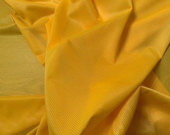 yellow Sport Mesh Knit Fabric 100% Polyester, Sport Fabric, Football Fabric, Basketball Jersey fabric. cut to length 1/2 yard