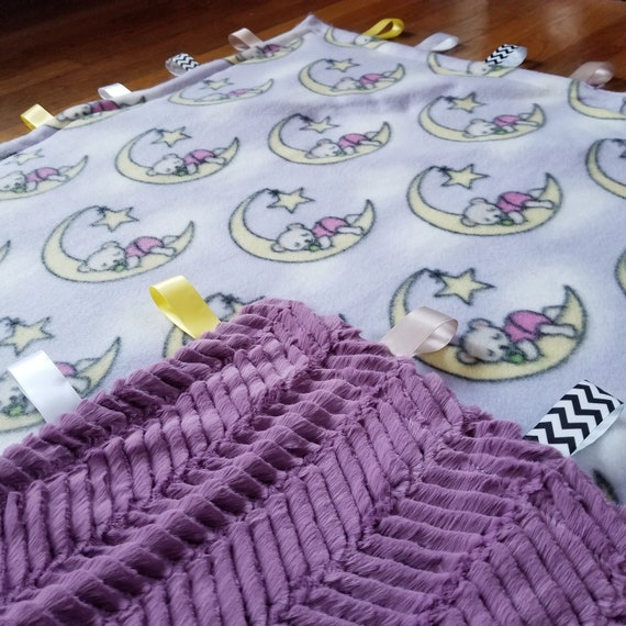 Purple fleece baby blanket deals