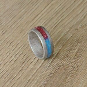 Bespoke Handmade Bentwood Ring Silver Maple With Red Jade and Apatite ...