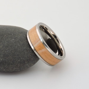 Handmade Titanium Wood Ring. Design Your Own Custom Titanium  And Wood Bentwood Ring. Natural Wood Band