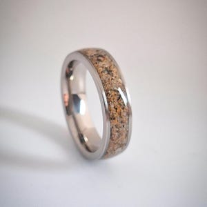Sand And Titanium Ring - Sand Wedding Ring - Your Beach Sand In A Ring  - Beach Sand - Custom Sand Ring