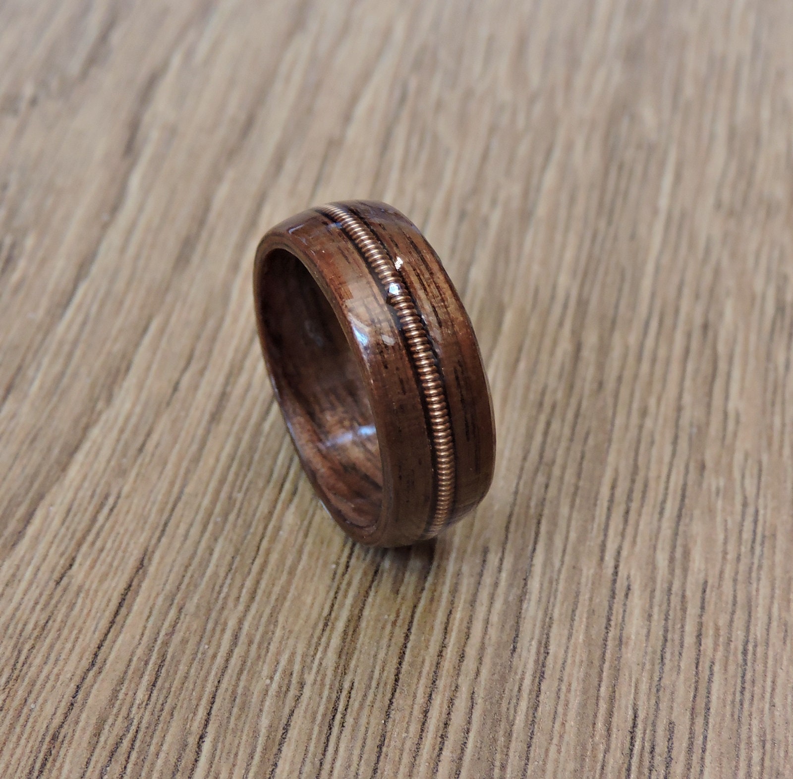 Guitar String Ring Handmade Bentwood Ring Walnut With Guitar Etsy