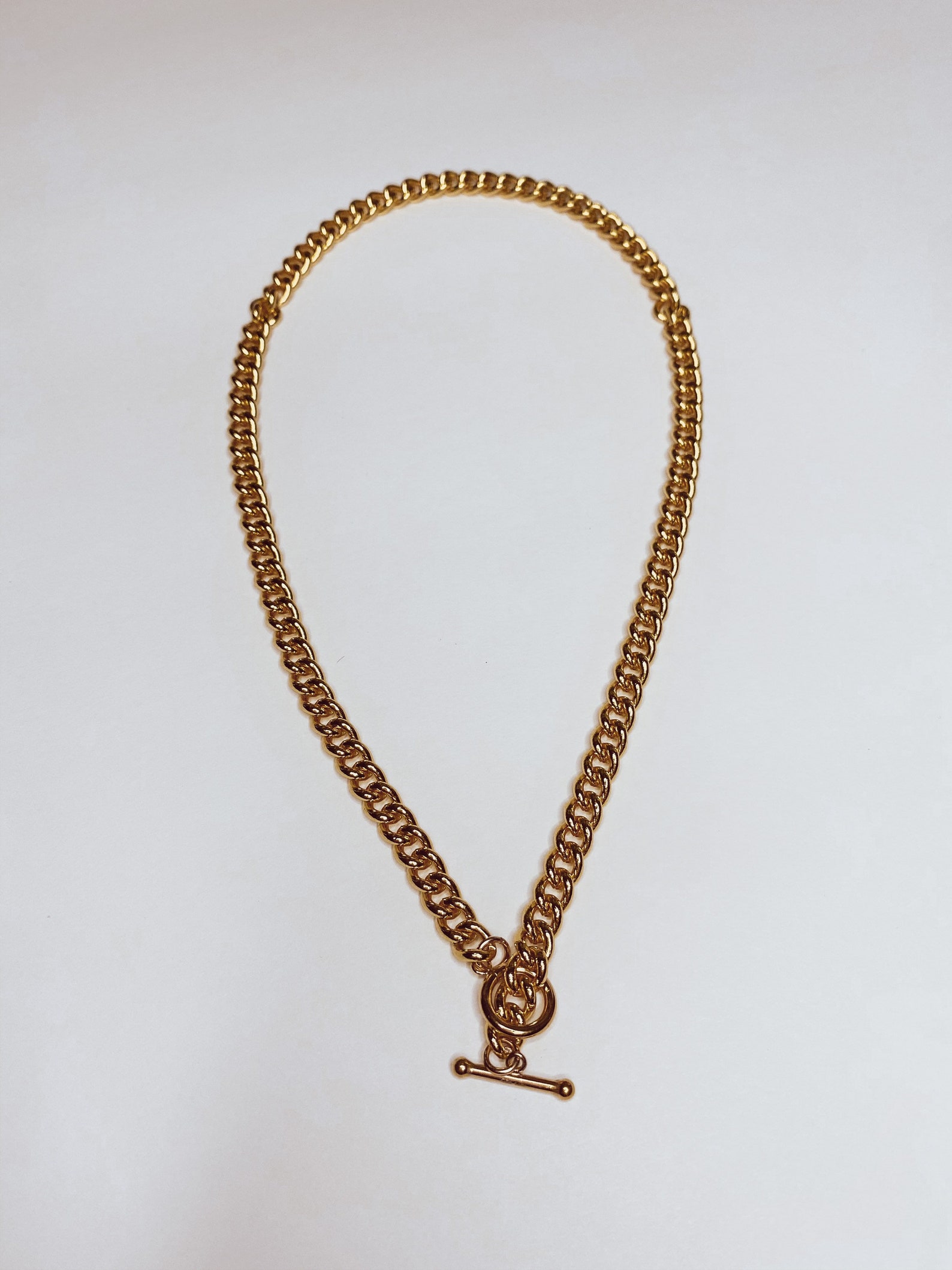 Collar de curva cubana relleno de oro de 14K Etsy