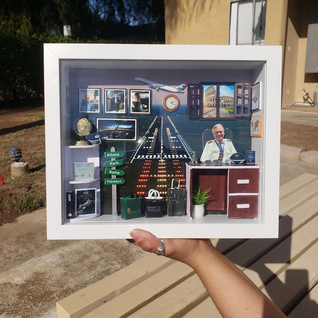 Custom Event Memory Frame Custom Themed Gift for Any Occasion Handmade 3D Memory Frame Pilot ...