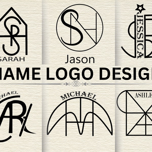 Custom Name Logo Design, Minimalist Logo, Name Logo, Monogram Name Logo, Personalized Name Logo Tattoo Logo Design personalized gift Digital