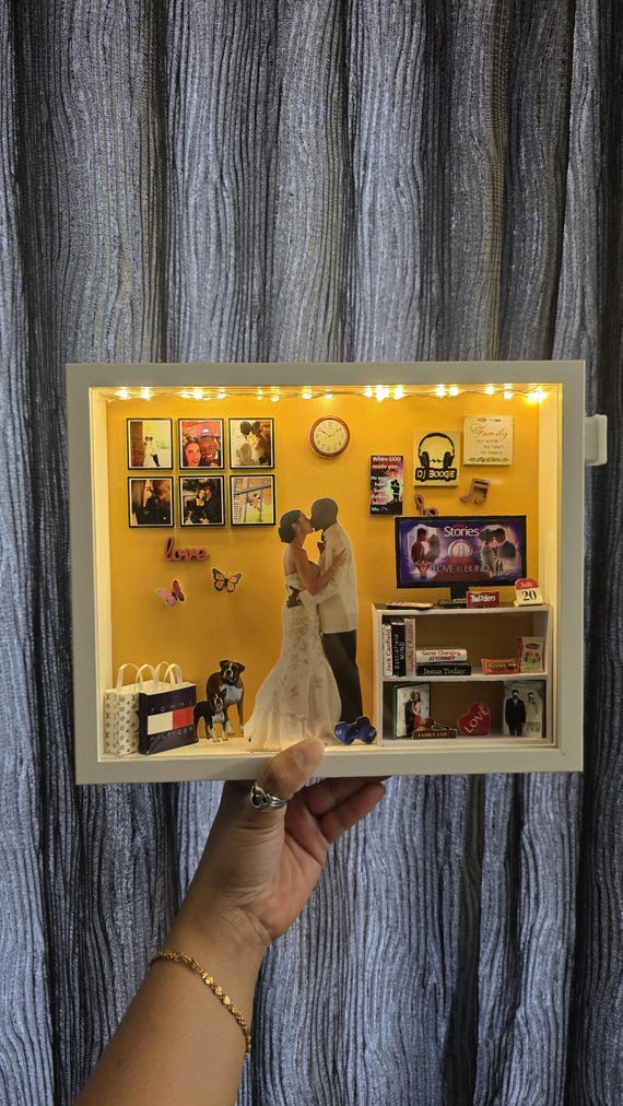 Custom 3D Shadow Box | Personalized Memory Frame for Birthday Anniversary Pet Wedding, Retirement Gift  Handmade Keepsake Decor boyfriend