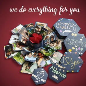 surprise gift for girlfriend Explosion Gift Box Personalized Memory DIY Photo Album chocolate gift box for dad Exploding Box for boyfriend