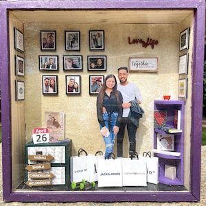 Custom photo gift, 3D Miniature Box, shadow Box, Custom Wedding Anniversary Gift for Wife Husband Parents, Birthday Gift Friend, photo frame