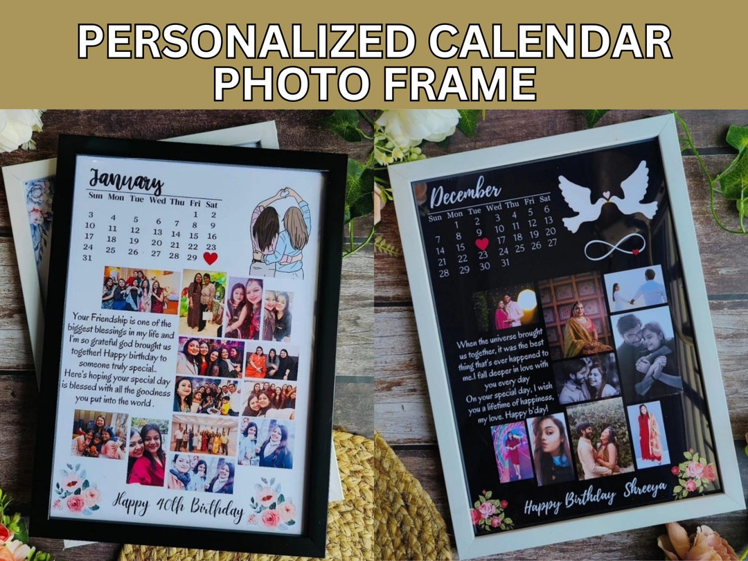 Custom Photo Calendar Frame Personalized Photo Collage Graduation Gift ...