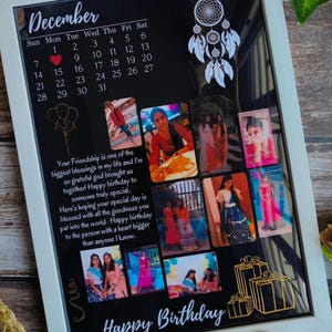 Personalized Photo Calendar Gift Frame Custom Picture Collage With Date ...
