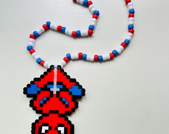 スパイダーマンのパーラービーズネックレス