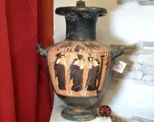 Riproduzione vaso Hydria attica a figure nere. Altezza 42cm