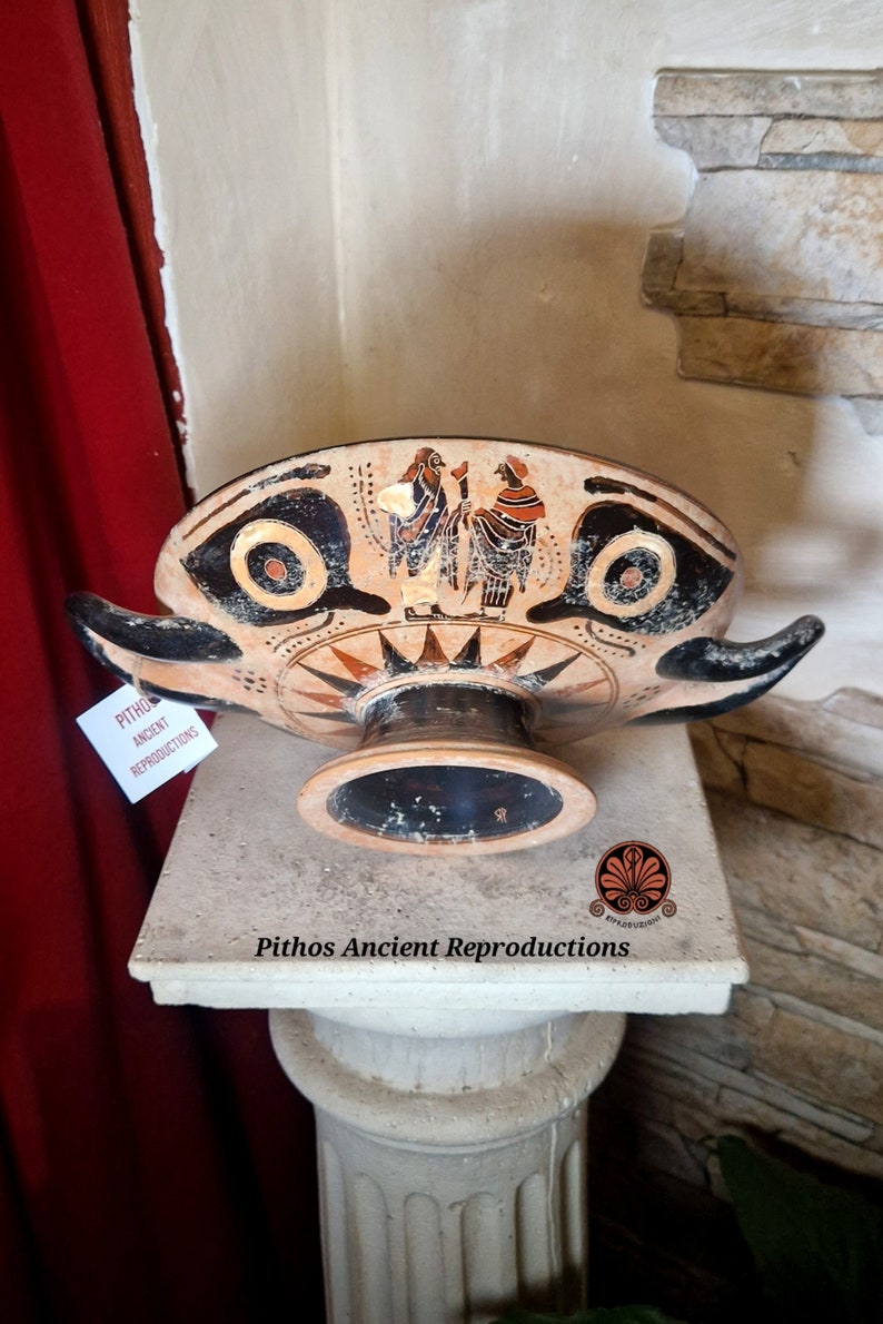 Reproduction of black-figure Kylix vase. Diameter 22 cm. image 4