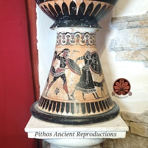Dinos vase reproduction with black figures, made with the same techniques. Height 50cm image 5