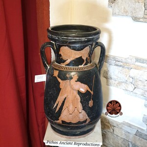 Attic red-figure Pelike vase reproduction. Height 40 cm made with the same ancient techniques. image 7