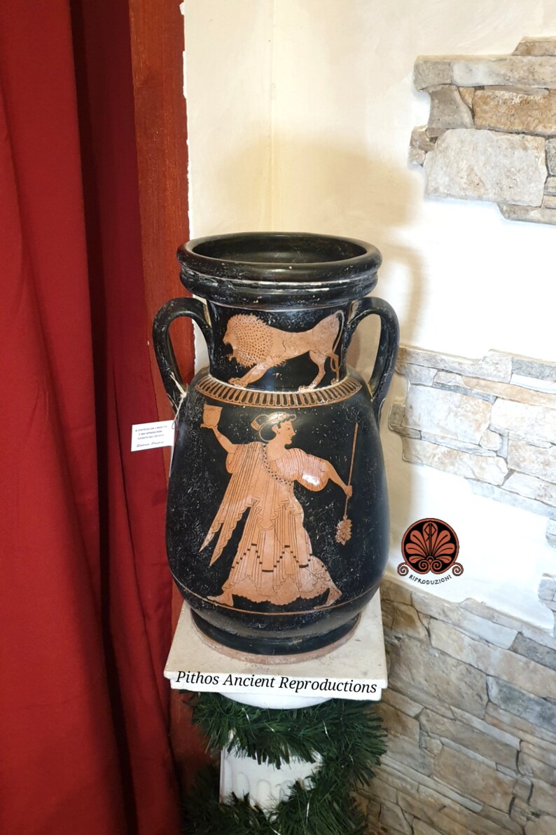 Attic red-figure Pelike vase reproduction. Height 40 cm made with the same ancient techniques. image 7