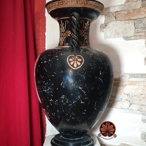 Attic amphora reproduction vase with red-figure twisted handles. Total height 51.5 cm. image 5