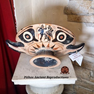 Reproduction of black-figure Kylix vase. Diameter 22 cm. image 5