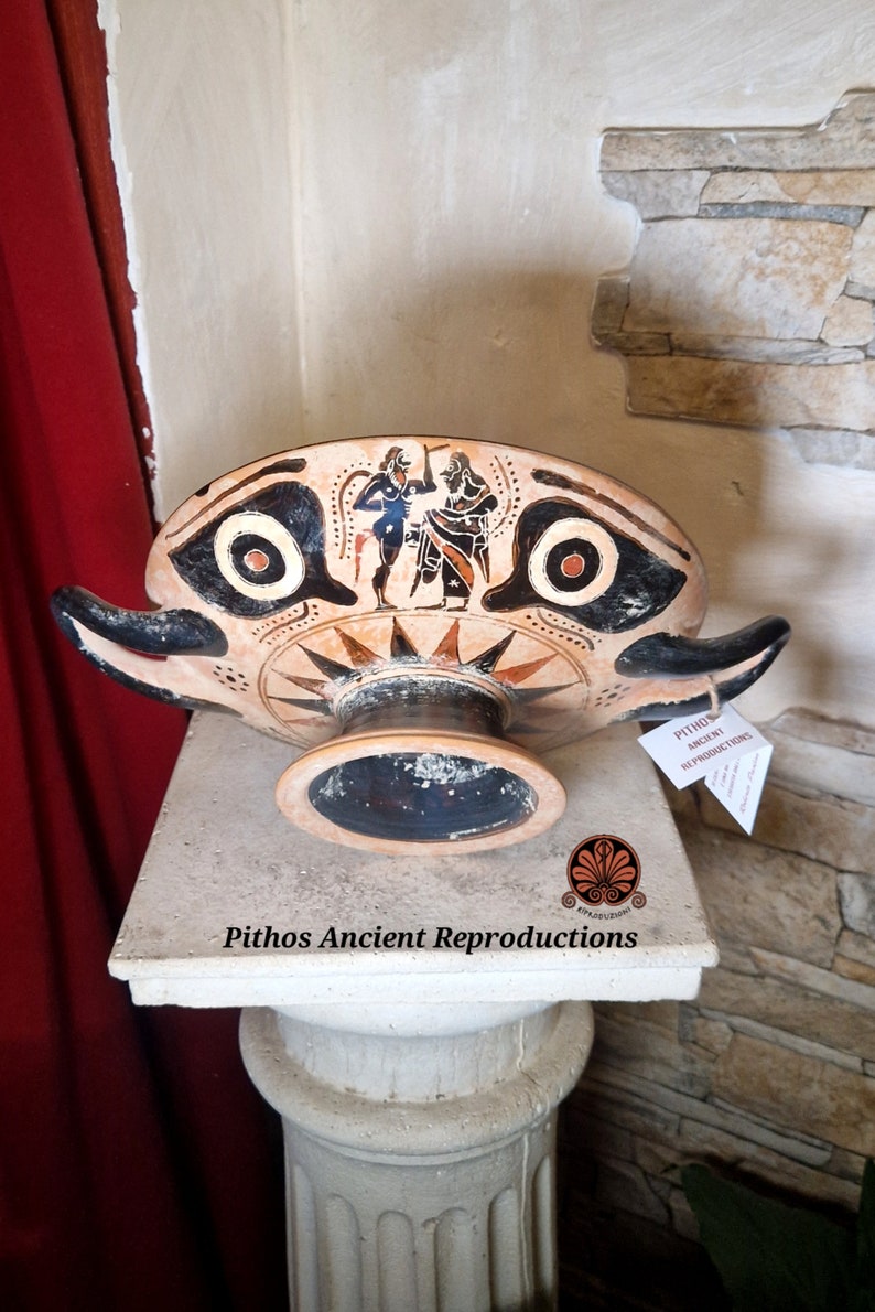 Reproduction of black-figure Kylix vase. Diameter 22 cm. image 5