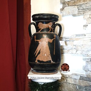 Attic red-figure Pelike vase reproduction. Height 40 cm made with the same ancient techniques. image 1