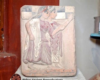 Reproduction of an Etruscan antefix in terracotta. Made using the same techniques used in ancient times.