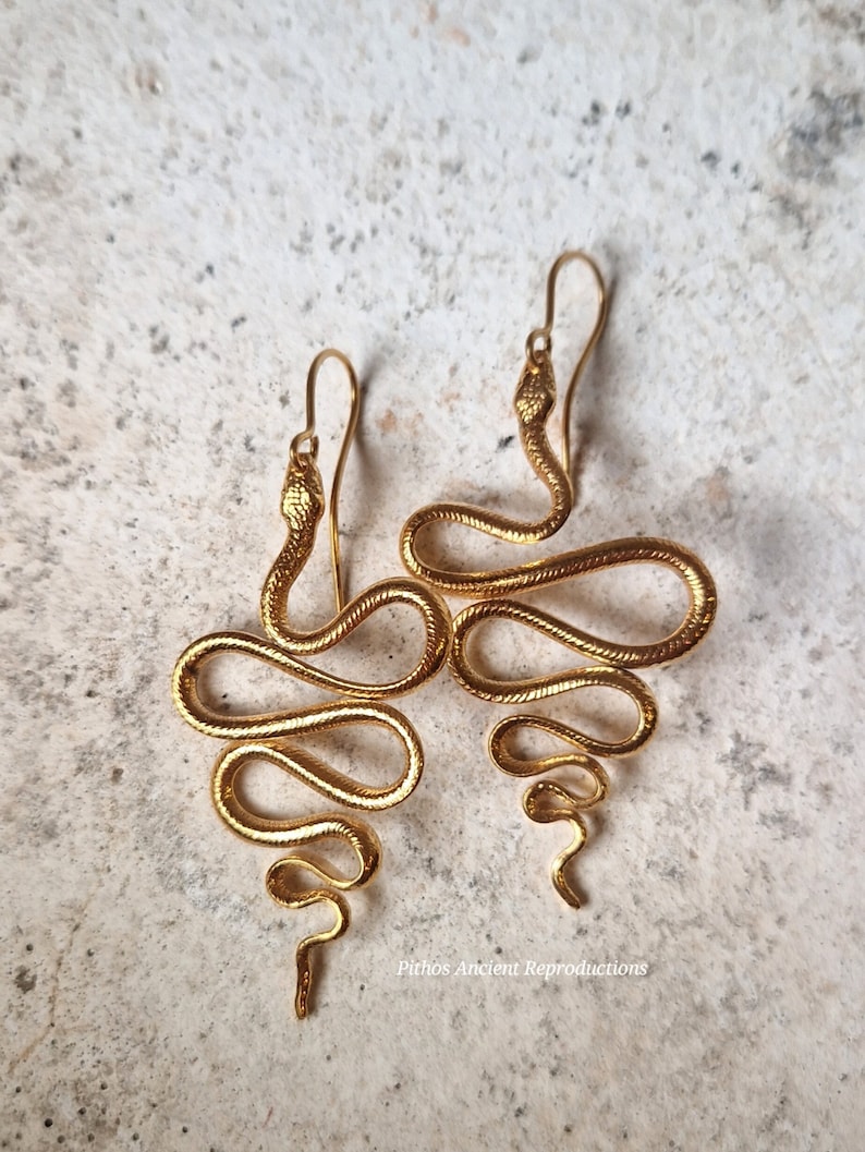 Snake earrings, scale craftsmanship. Nickel free. image 1