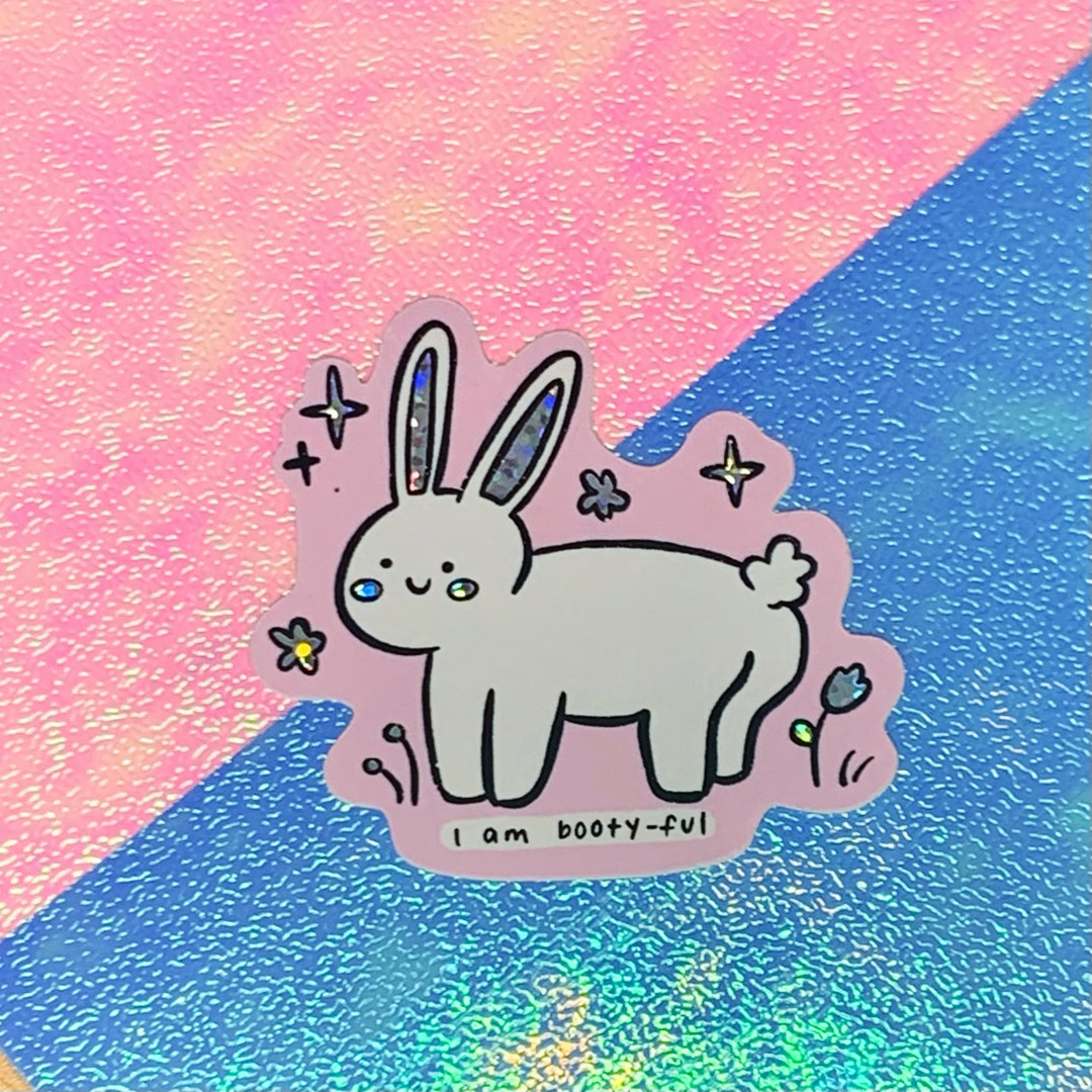 I Am Booty-ful Bunny Glitter Sticker - Etsy