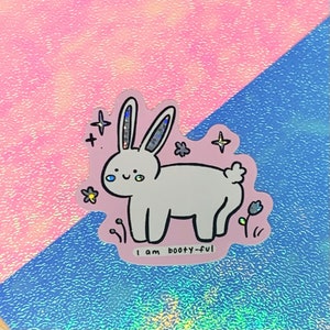 I am booty-ful bunny glitter sticker