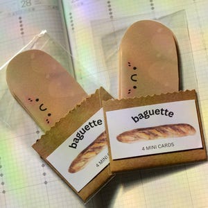Mini cartes baguette - Jeu de quatre cartes