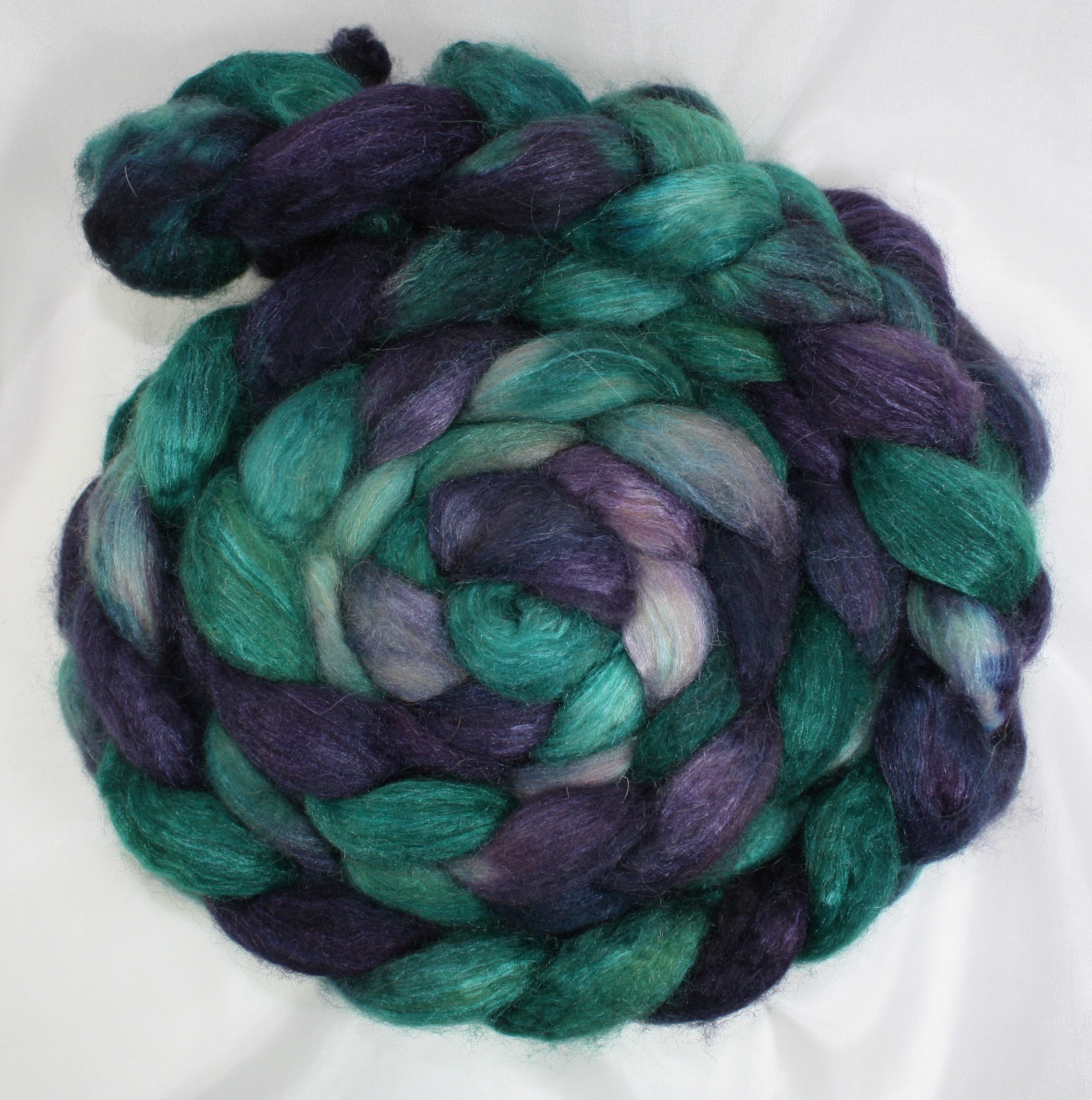 Camel, Yak and Silk Fiber for Spinning, Hand Dyed Roving for Spinning