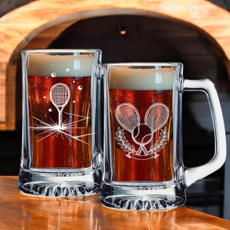 Personalized Tennis Beer Mug Laser Engraved Gift for Tennis Lovers - Etsy