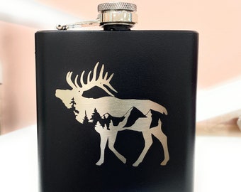 Deer Flask Woodland Forest Party Birthday Gift Stainless Steel